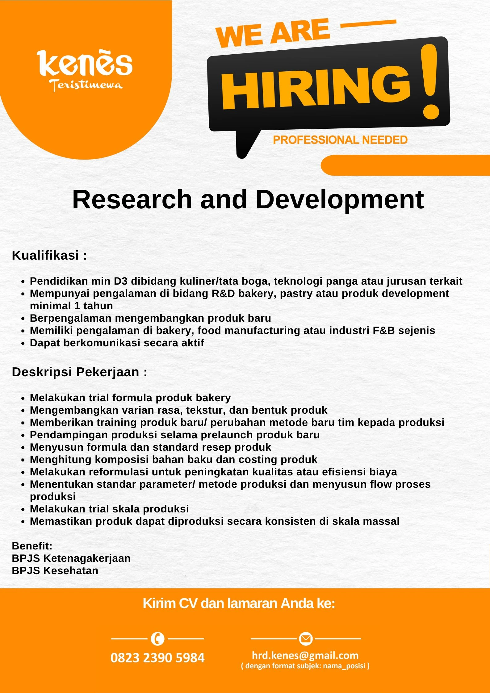 Research and Development Bakery