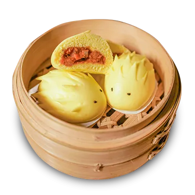 PROCUPINE BUNS WITH CHICKEN CHARSIU